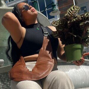 Black/Brown Reversible Leather Sash Bag